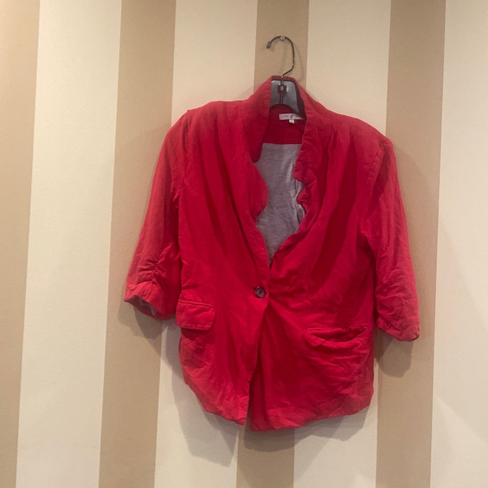 Red Cotton Blazer